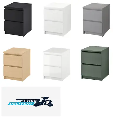 Ikea Malm Modern 2 Drawer Chest Bedside Table Bedroom All-Colors  40x55 Cm • £74.90