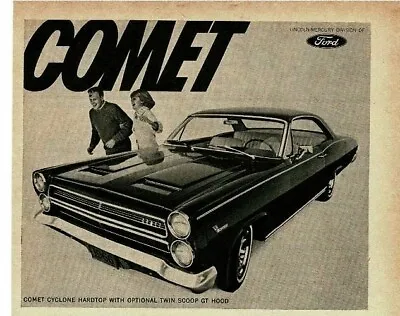 1966 MERCURY Comet Cyclone Hardtop With GT Hood Scoop Vintage Print Ad • $8.95
