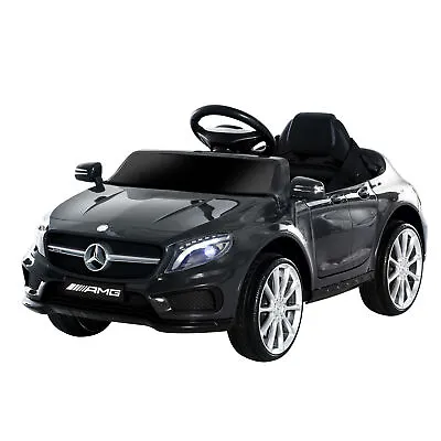 HOMCOM 6V Licensed Mercedes Benz Kids Ride On Car Headlight Music Black • £114.99