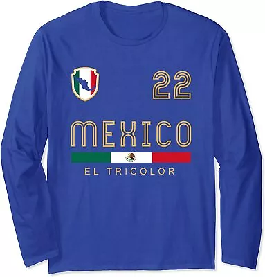 Vintage Mexico Jersey Football Soccer Flag World Cup Long Sleeve T-Shirt • $22.99