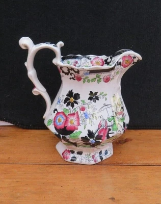 £7.50 • Buy Antique Ironstone Chinoiserie Jug - Unusual -7-Sided- Good Condition - 17cm High