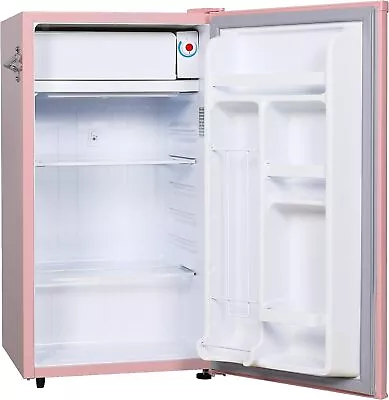 Retro 3.2 Cu. Ft Bar Fridge Compact Refrigerator With Side Bottle Opener Pink US • $209.99