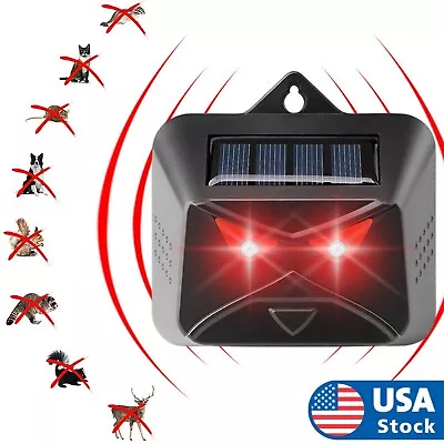 Solar Animal Repeller For Garden Yard Farm Repellent Skunk Deer Fox Red Light • $10.55