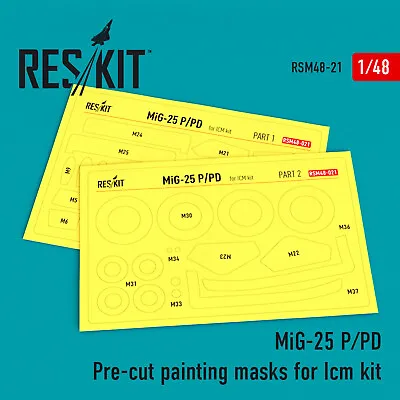 RESKIT 1/48 Mig-25 (P/D) Pre-cut Mask (ICM) FREE SHIP From USA RS48-0021 • $15.39