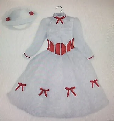 Disney Mary Poppins Costume Dress And Hat Set Girls Size 9/10 • $50