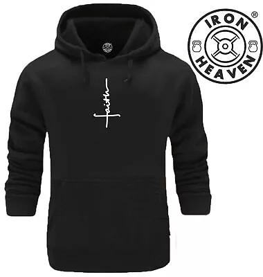 Faith Hoodie Gym Clothing Bodybuilding Training Workout Exercise Fitness MMA Top • £20.99