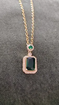 £15 • Buy Gold Necklace With Emerald Gemstone