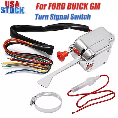 New Chrome 12V Universal Street Hot Rod Turn Signal Switch For FORD BUICK GM • $13.99