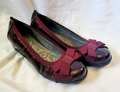 Mootsies Tootsies Women's Sz. 6 Sarah Patent Leather Hidden Wedge Platform Wine • $17.50