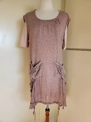 Monoreno 2pc T-shirt Dress Pale Mauve Rayon Spandex Pockets Size M Euc • $22.60