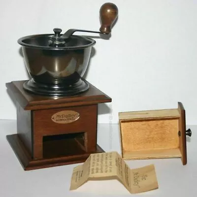 Vintage Mr. Dudley International Coffee Bean Mill Grinder Hand Crank Metal Wood • $69.99