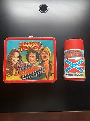 Vintage 1980 Dukes Of Hazzard     Tin Lunch Box   With Thermos  • $38