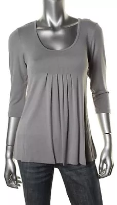 MIRACLEBODY  By Miraclesuit  Stretch Pullover Pleated Front Top Slate Gray NWT • $9.99