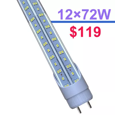 12Pack 72W 4FT T8 Led Shop Light 4Foot G13 Led Tube Light Bulbs 6500K Clear Lens • $119.34