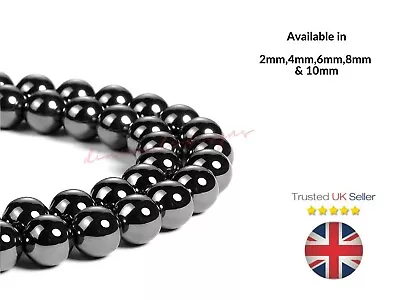 £4.79 • Buy Quality MAGNETIC Hematite - Shamballa Round Gemstone Beads 6mm 8mm 10mm 