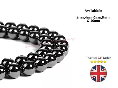 Quality MAGNETIC Hematite - Shamballa Round Gemstone Beads 6mm 8mm 10mm  • £3.19