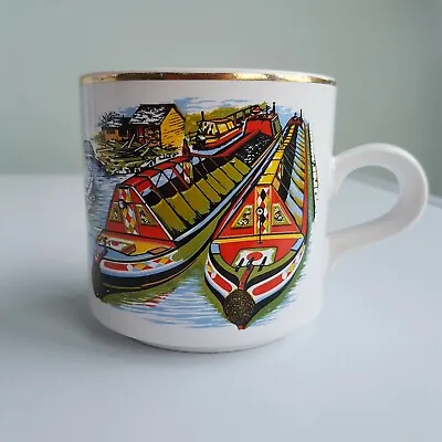 Pall Mall Ware F W R River Barge Boat  Made In England Coffee Tea Mug Gilt Edges • £14