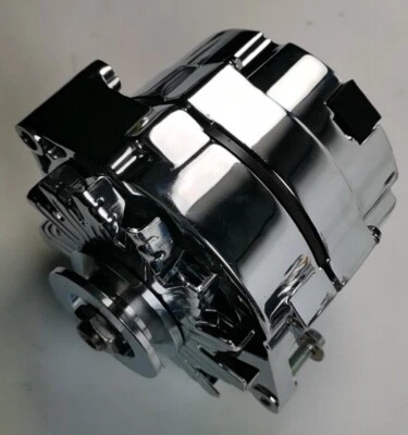 $115.99 • Buy GM Style Chrome 1 One Or 3 Three Wire SBC BBC Chevy Pontiac Alternator 120 Amp