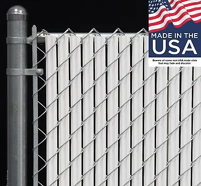 $58.99 • Buy 4 Ft High White Wave Slat™ Single Wall Privacy Chain Link Fence Slats