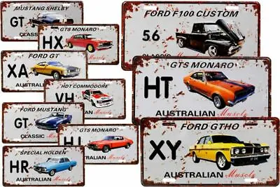 $9.95 • Buy Aussie Muscle Car Tin Sign License Plate Ford Holden Garage Bar Man Cave Shed AU