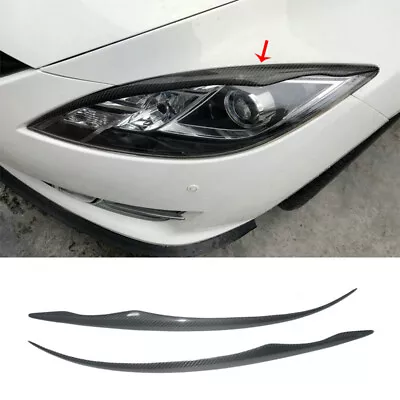 For Mazda 6 2009-2013 Dry Carbon Fiber Front Headlight Lamp Eyebrow Strip 2pcs • $106.46