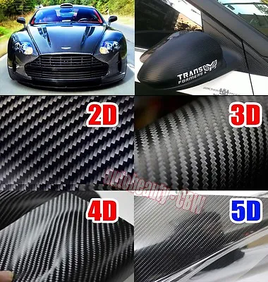 Cool Car 2D 3D 4D 5D Carbon Fiber Texture Wrap Vinyl Sticker PVC Decal Air Free • $323.67