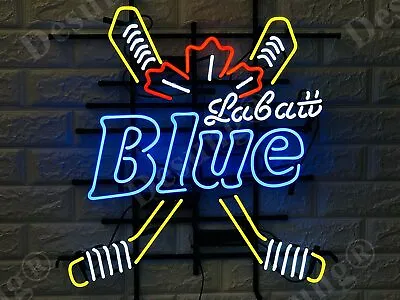 Labatt Blue Beer Hockey Sticks 24 X20  Neon Light Sign Lamp Bar Club Wall Decor • $214.49