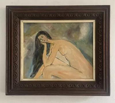 Original Mid Century Modernist Abstract Style Figurative Oil On Board Painting • £0.99