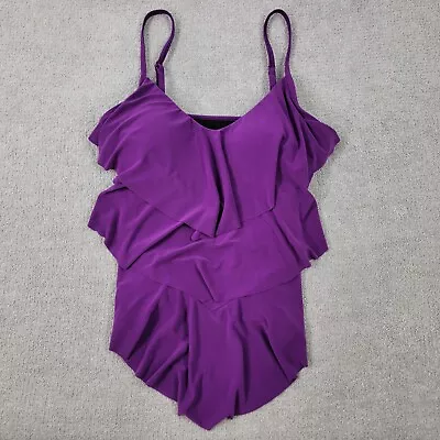 Magicsuit By Miraclesuit Womens Tankini Size 8 Purple Rita Tiered Top Swim • $34.95