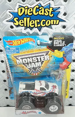 Hot Wheels 2015 Monster Jam Monster Truck Madusa White Battle Slammer Off-road • $16.87