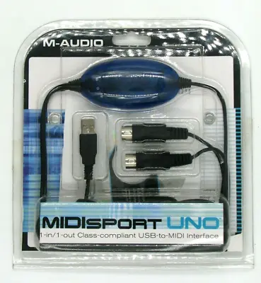 M-Audio USB To Midisport Uno 1X1 MIDI Interface Brand New Sealed 16 Midi Channel • $36.95