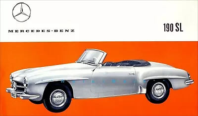 Convertible 1950s Mercedes 190SL Vintage Poster Print Retro Advert FREE US S/H  • $27.45