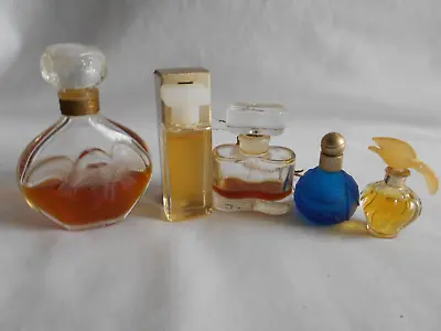 Lot Of 5 Mini Perfume Bottles Empty & Partial - Nina Ricci Mary Kay White Linen • $8.99