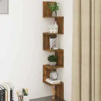 Modern Wooden Wall Mounted Hanging Corner Shelving Storage Rack Shelves Unit • £21.99