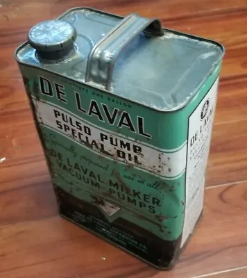 $45 • Buy RARE Vintage De Laval Pulso Pump Special Oil Can Gallon Vacuum Milkers Dairy