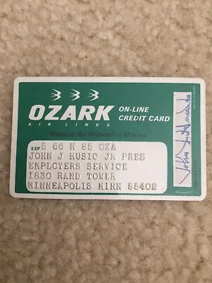 Rare Ozark Air Lines 1960’s Vintage Credit Card • $49.99