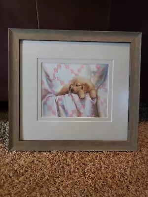 Nancy Noel Amish GOLDEN PUPPY Framed N.A. Noel Signed Gallery Framed • $100