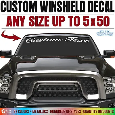 Custom Vinyl Text Lettering Decal Windshield Banner Truck Car Glass Window Body • $15.95