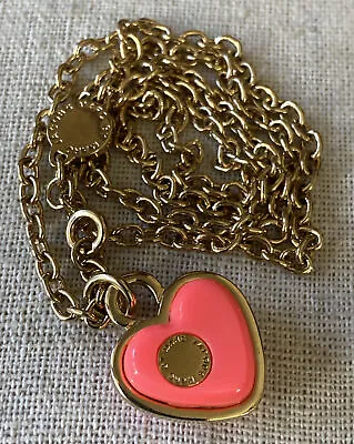 Marc Jacobs A Pink Heart Necklace With Gold Chain! Super Cute! Valentine’s Day ! • $29.99