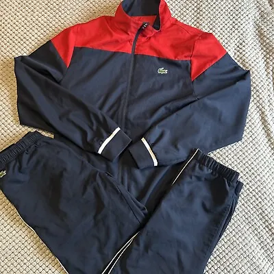 £39.99 • Buy Lacoste Full Tracksuit Small Red Navy 