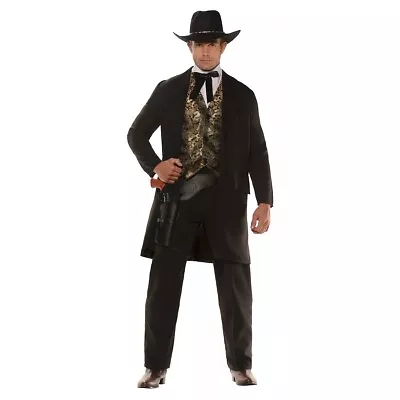 Western Gambler Costume Adult Wild West Cowboy • $54.41