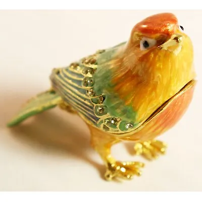 $15.99 • Buy Bejeweled Enameled Animal Trinket Box/Figurine With Rhinestones-Cute Sparrow