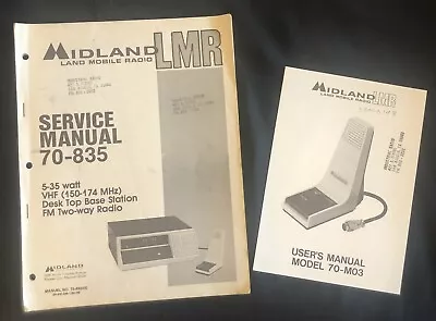 Midland LMR Serv Manual 70-835 Desk Stop Base Station 2 Way Radio W/Users Manual • $11.95