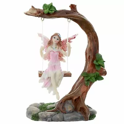 Flower Fairy On A Swing Colourful Decorative Glitter Ornament Gift Boxed 14cm • £9.10