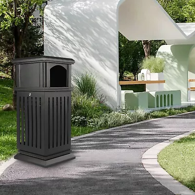 $227.05 • Buy Commercial Trash Can Outdoor Large Garbage Waste Recycle Bin Restaurant Black US