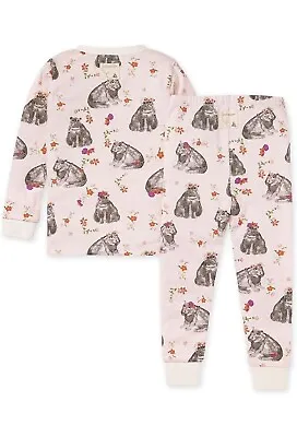 Burt's Bees Baby - 2 Toddler - Organic Cotton Hippie Hippos Footed Pajamas • $13.99