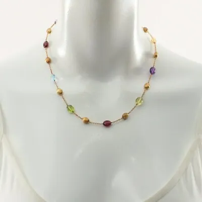 MARCO BICEGO Necklace K18YG Colored Stone Yellow Gold Multicolor Women Jewelry • $2553.53