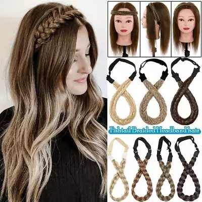 BRAIDED Hair Plait Thick Chunky Headband French Twist Braid Band Fake Extension • $8.80