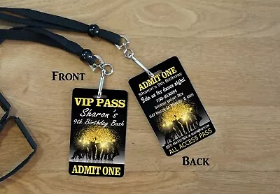 Birthday Backstage Pass VIP Pass Birthday Invitations Party Lanyard Invitation • $4.49