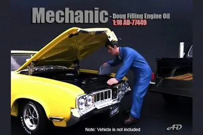 Mechanic Doug Filling Engine Oil American Diorama 77449 1/18 Diecast Car • $10.34